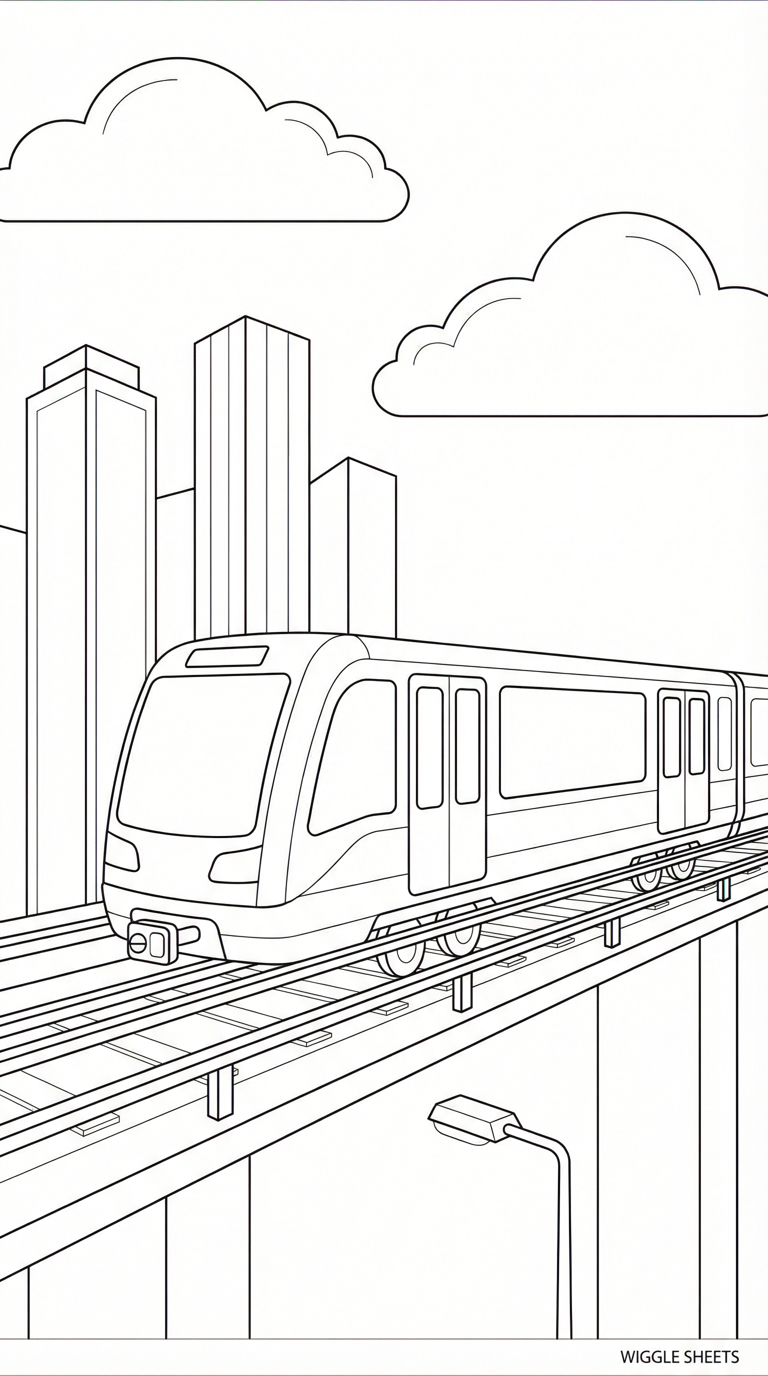 Subway in City Coloring Page